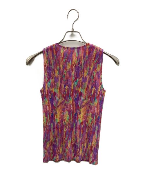 PLEATS PLEASE ISSEY MIYAKE（プリーツプリーズ イッセイミヤケ）PLEATS PLEASE ISSEY MIYAKE (プリーツプリーズ イッセイミヤケ) ノースリーブカットソー マルチカラー サイズ:3の古着・服飾アイテム