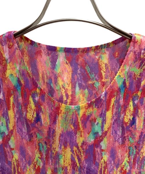 PLEATS PLEASE ISSEY MIYAKE（プリーツプリーズ イッセイミヤケ）PLEATS PLEASE ISSEY MIYAKE (プリーツプリーズ イッセイミヤケ) ノースリーブカットソー マルチカラー サイズ:3の古着・服飾アイテム