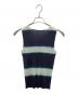 PLEATS PLEASE ISSEY MIYAKE (プリーツプリーズ イッセイミヤケ) ノースリーブプリーツカットソー ネイビー×ホワイト サイズ:3：11000円