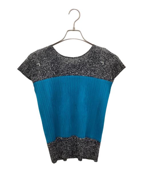 PLEATS PLEASE ISSEY MIYAKE（プリーツプリーズ イッセイミヤケ）PLEATS PLEASE ISSEY MIYAKE (プリーツプリーズ イッセイミヤケ) ■プリーツカットソー Blueブラック サイズ:4の古着・服飾アイテム