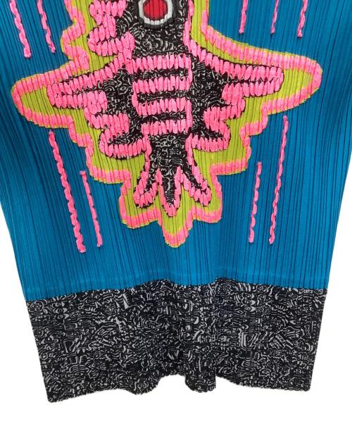 PLEATS PLEASE ISSEY MIYAKE（プリーツプリーズ イッセイミヤケ）PLEATS PLEASE ISSEY MIYAKE (プリーツプリーズ イッセイミヤケ) ■プリーツカットソー Blueブラック サイズ:4の古着・服飾アイテム