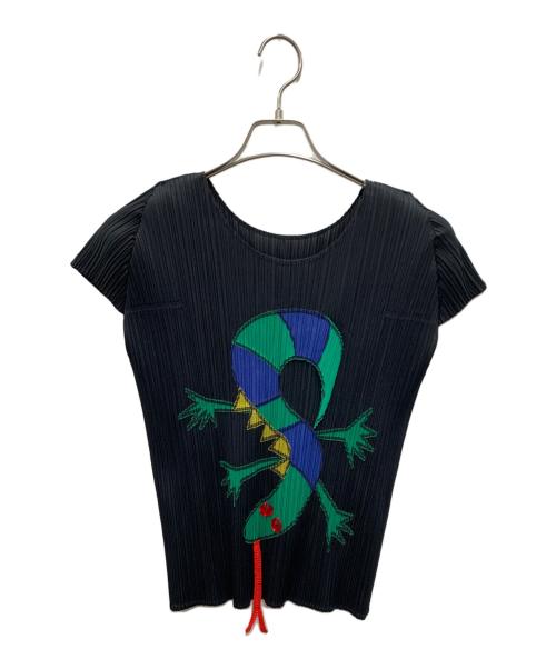 PLEATS PLEASE ISSEY MIYAKE（プリーツプリーズ イッセイミヤケ）PLEATS PLEASE ISSEY MIYAKE (プリーツプリーズ イッセイミヤケ) ■プリーツカットソー ブラック サイズ:3の古着・服飾アイテム