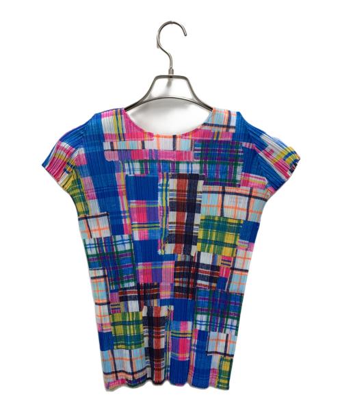 PLEATS PLEASE ISSEY MIYAKE（プリーツプリーズ イッセイミヤケ）PLEATS PLEASE ISSEY MIYAKE (プリーツプリーズ イッセイミヤケ) プリーツカットソー マルチカラー サイズ:3の古着・服飾アイテム
