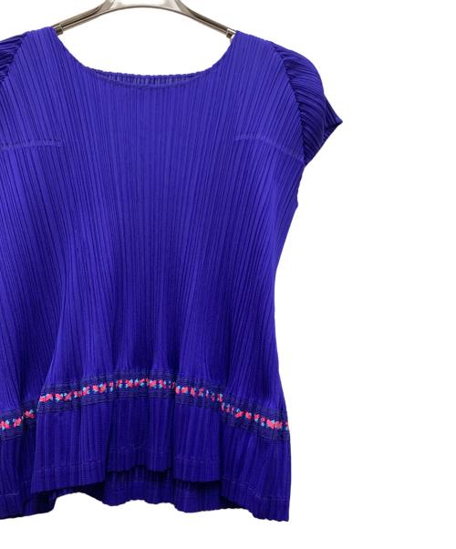 PLEATS PLEASE ISSEY MIYAKE（プリーツプリーズ イッセイミヤケ）PLEATS PLEASE ISSEY MIYAKE (プリーツプリーズ イッセイミヤケ) プリーツカットソー パープル サイズ:3の古着・服飾アイテム