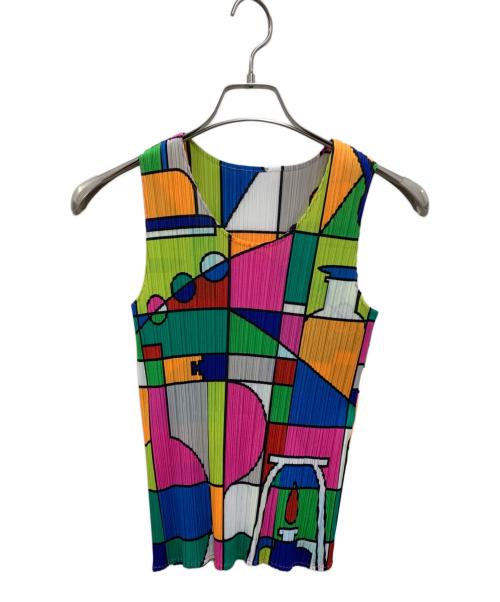 PLEATS PLEASE ISSEY MIYAKE（プリーツプリーズ イッセイミヤケ）PLEATS PLEASE ISSEY MIYAKE (プリーツプリーズ イッセイミヤケ) ■プリーツカットソー マルチカラー サイズ:3の古着・服飾アイテム