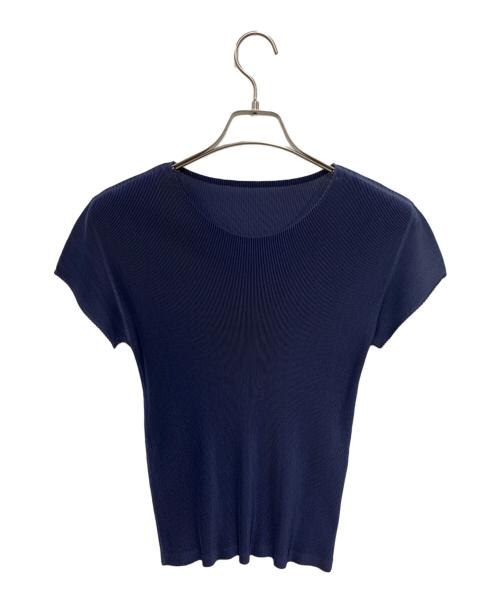 PLEATS PLEASE ISSEY MIYAKE（プリーツプリーズ イッセイミヤケ）PLEATS PLEASE ISSEY MIYAKE (プリーツプリーズ イッセイミヤケ) プリーツカットソー ネイビー サイズ:3の古着・服飾アイテム