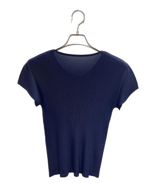PLEATS PLEASE ISSEY MIYAKE（プリーツプリーズ イッセイミヤケ）PLEATS PLEASE ISSEY MIYAKE (プリーツプリーズ イッセイミヤケ) プリーツカットソー ネイビー サイズ:3の古着・服飾アイテム