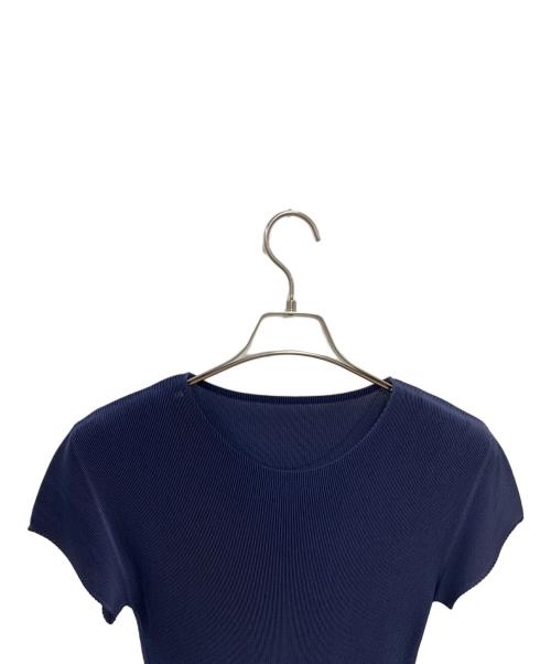 PLEATS PLEASE ISSEY MIYAKE（プリーツプリーズ イッセイミヤケ）PLEATS PLEASE ISSEY MIYAKE (プリーツプリーズ イッセイミヤケ) プリーツカットソー ネイビー サイズ:3の古着・服飾アイテム