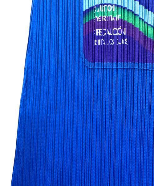 PLEATS PLEASE ISSEY MIYAKE（プリーツプリーズ イッセイミヤケ）PLEATS PLEASE ISSEY MIYAKE (プリーツプリーズ イッセイミヤケ) ■ノースリーブワンピース ブルー サイズ:3の古着・服飾アイテム