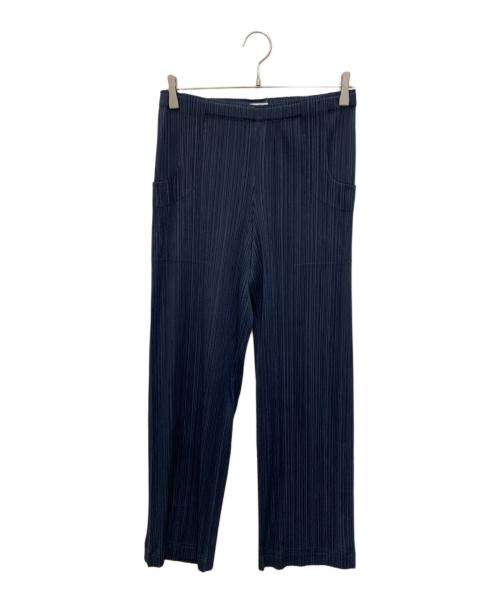 PLEATS PLEASE ISSEY MIYAKE（プリーツプリーズ イッセイミヤケ）PLEATS PLEASE ISSEY MIYAKE (プリーツプリーズ イッセイミヤケ) プリーツパンツ ネイビー サイズ:2の古着・服飾アイテム