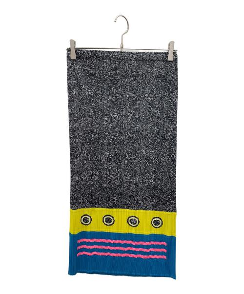 PLEATS PLEASE ISSEY MIYAKE（プリーツプリーズ イッセイミヤケ）PLEATS PLEASE ISSEY MIYAKE (プリーツプリーズ イッセイミヤケ) ■プリーツスカート グレー×イエロー サイズ:2の古着・服飾アイテム