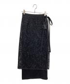 apart by lowrysアパートバイローリーズ）の古着「メッシュレースラップスカート」｜ブラック