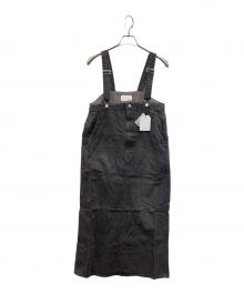 QTUME（クチューム）の古着「ハイライズデニムジャンパースカート」｜グレー