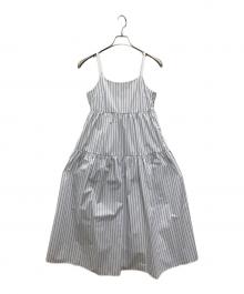 SHENERY（シーナリー）の古着「ストライプティアードキャミドレス」｜ホワイト×ブルー