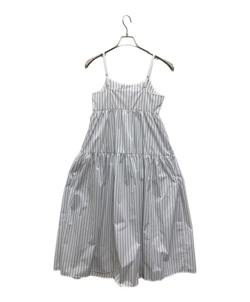 SHENERY（シーナリー）SHENERY (シーナリー) ストライプティアードキャミドレス ホワイト×ブルー サイズ:36 未使用品の古着・服飾アイテム