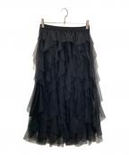 favoriファボリ）の古着「チュールティアードスカート」｜ブラック