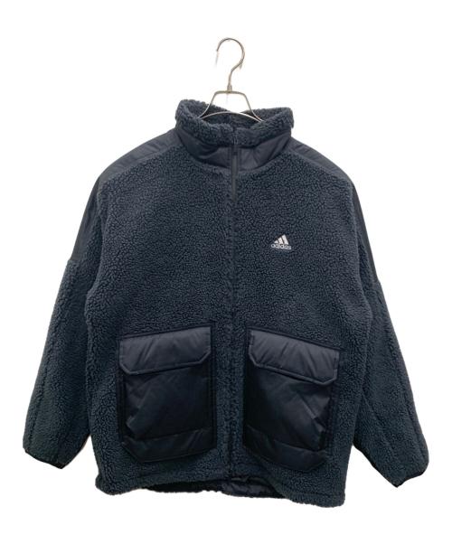 adidas（アディダス）adidas (アディダス) ボアジャケット ブラック サイズ:XLの古着・服飾アイテム