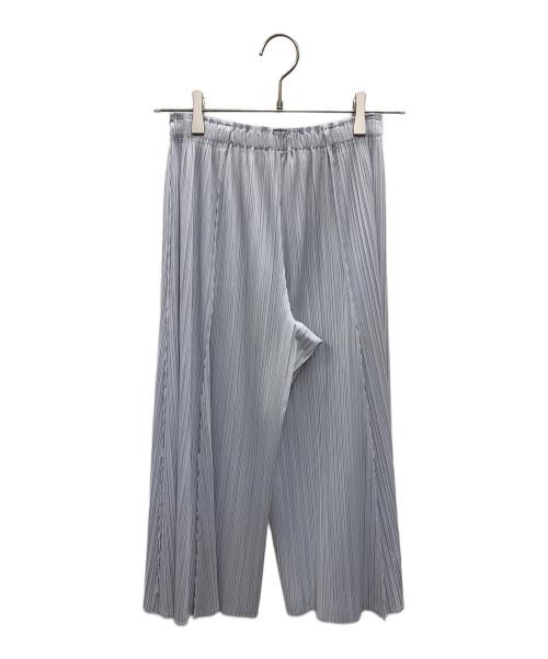 PLEATS PLEASE ISSEY MIYAKE（プリーツプリーズ イッセイミヤケ）PLEATS PLEASE ISSEY MIYAKE (プリーツプリーズ イッセイミヤケ) ■プリーツガウチョパンツ ライトグレー サイズ:1の古着・服飾アイテム