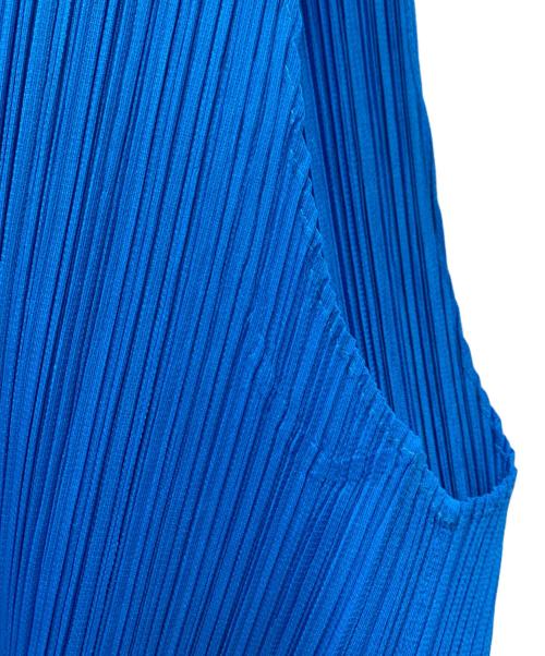 PLEATS PLEASE ISSEY MIYAKE（プリーツプリーズ イッセイミヤケ）PLEATS PLEASE ISSEY MIYAKE (プリーツプリーズ イッセイミヤケ) ノースリーブプリーツカーディガン ブルー サイズ:3の古着・服飾アイテム