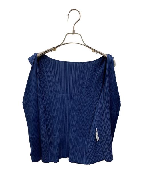 PLEATS PLEASE ISSEY MIYAKE（プリーツプリーズ イッセイミヤケ）PLEATS PLEASE ISSEY MIYAKE (プリーツプリーズ イッセイミヤケ) フリンジプリーツベスト ネイビー サイズ:3の古着・服飾アイテム