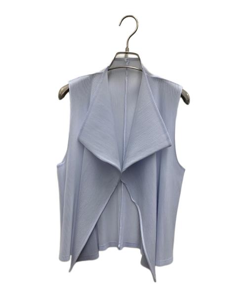 PLEATS PLEASE ISSEY MIYAKE（プリーツプリーズ イッセイミヤケ）PLEATS PLEASE ISSEY MIYAKE (プリーツプリーズ イッセイミヤケ) プリーツベスト スカイブルー サイズ:3の古着・服飾アイテム