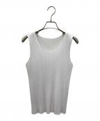 PLEATS PLEASE ISSEY MIYAKEプリーツプリーズ イッセイミヤケ）の古着「ノースリーブプリーツカットソー」｜ホワイト