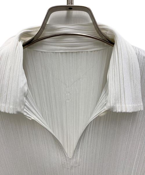 PLEATS PLEASE ISSEY MIYAKE（プリーツプリーズ イッセイミヤケ）PLEATS PLEASE ISSEY MIYAKE (プリーツプリーズ イッセイミヤケ) プリーツカットソー ホワイト サイズ:3の古着・服飾アイテム