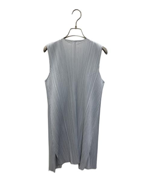PLEATS PLEASE ISSEY MIYAKE（プリーツプリーズ イッセイミヤケ）PLEATS PLEASE ISSEY MIYAKE (プリーツプリーズ イッセイミヤケ) プリーツカーディガン ライトグレー サイズ:03の古着・服飾アイテム