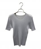 PLEATS PLEASE ISSEY MIYAKEプリーツプリーズ イッセイミヤケ）の古着「半袖プリーツカットソー」｜ライトグレー