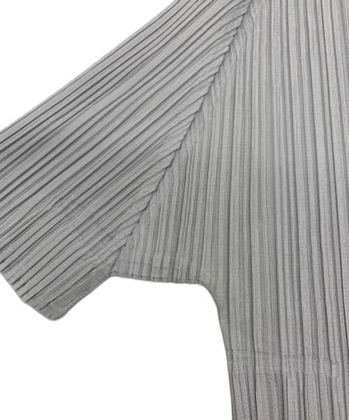 PLEATS PLEASE ISSEY MIYAKE（プリーツプリーズ イッセイミヤケ）PLEATS PLEASE ISSEY MIYAKE (プリーツプリーズ イッセイミヤケ) 半袖プリーツカットソー ライトグレー サイズ:3の古着・服飾アイテム