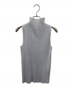 PLEATS PLEASE ISSEY MIYAKEプリーツプリーズ イッセイミヤケ）の古着「ノースリーブカットソー」｜ライトグレー
