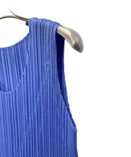 PLEATS PLEASE ISSEY MIYAKE（プリーツプリーズ イッセイミヤケ）PLEATS PLEASE ISSEY MIYAKE (プリーツプリーズ イッセイミヤケ) ■ノースリーブプリーツカットソー ネイビー サイズ:3の古着・服飾アイテム