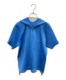 PLEATS PLEASE ISSEY MIYAKE（プリーツプリーズ イッセイミヤケ）の古着「■ジップアッププリーツパーカー」｜スカイブルー