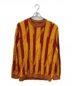 SUPREMEシュプリーム）の古着「Textured Stripe Crewneck」｜オレンジ×レッド