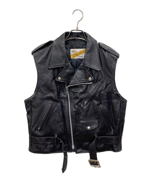 Schott（ショット）Schott (ショット) レザーベスト ブラック サイズ:Lの古着・服飾アイテム