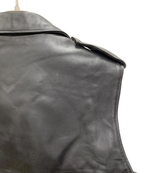 Schott（ショット）Schott (ショット) レザーベスト ブラック サイズ:Lの古着・服飾アイテム