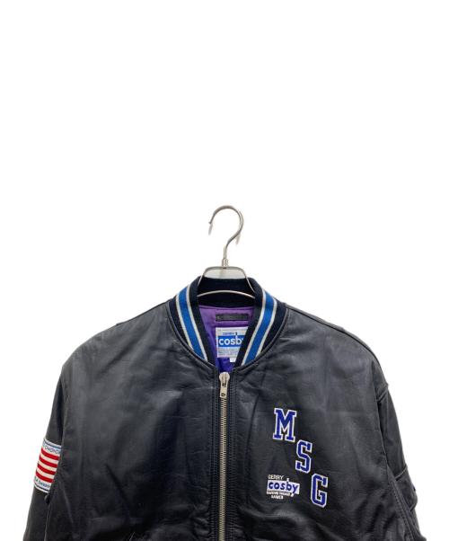 cosby（コスビ）cosby (コスビ) レザージャケット ブラック×ブルー サイズ:Lの古着・服飾アイテム