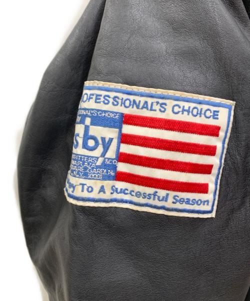 cosby（コスビ）cosby (コスビ) レザージャケット ブラック×ブルー サイズ:Lの古着・服飾アイテム