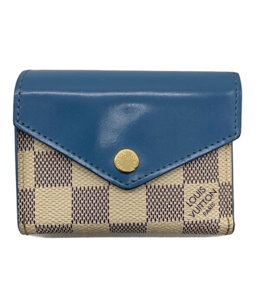 LOUIS VUITTON（ルイ ヴィトン）LOUIS VUITTON (ルイ ヴィトン) 3つ折り財布　ダミエ・アズール ポルトフォイユ・ゾエ スカイブルー×ホワイトの古着・服飾アイテム
