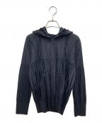 PLEATS PLEASE ISSEY MIYAKEプリーツプリーズ イッセイミヤケ）の古着「■ジップアッププリーツパーカー」｜ブラック