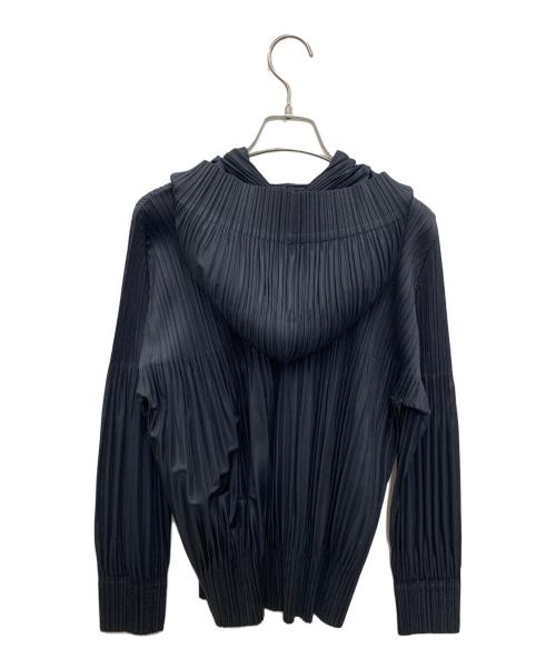 PLEATS PLEASE ISSEY MIYAKE（プリーツプリーズ イッセイミヤケ）PLEATS PLEASE ISSEY MIYAKE (プリーツプリーズ イッセイミヤケ) ■ジップアッププリーツパーカー ブラック サイズ:3の古着・服飾アイテム