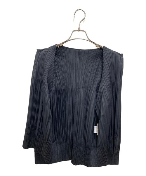 PLEATS PLEASE ISSEY MIYAKE（プリーツプリーズ イッセイミヤケ）PLEATS PLEASE ISSEY MIYAKE (プリーツプリーズ イッセイミヤケ) ■ジップアッププリーツパーカー ブラック サイズ:3の古着・服飾アイテム