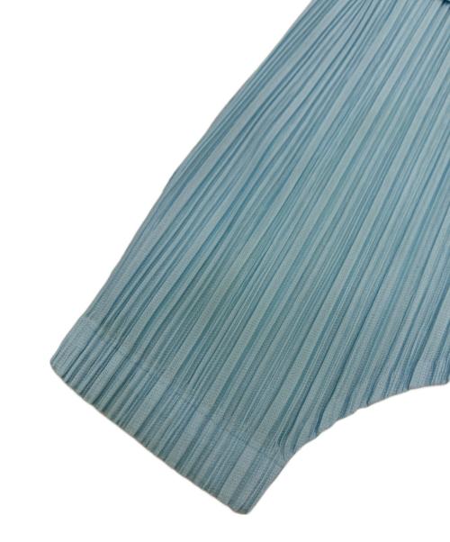 PLEATS PLEASE ISSEY MIYAKE（プリーツプリーズ イッセイミヤケ）PLEATS PLEASE ISSEY MIYAKE (プリーツプリーズ イッセイミヤケ) プリーツカーディガン スカイブルー サイズ:3の古着・服飾アイテム