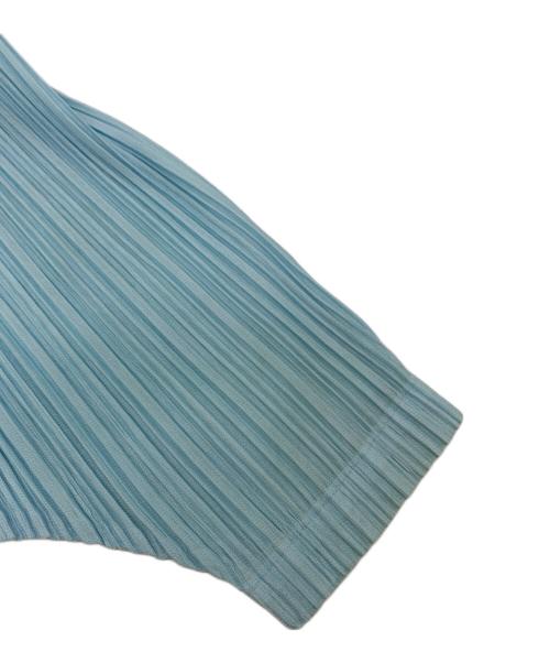 PLEATS PLEASE ISSEY MIYAKE（プリーツプリーズ イッセイミヤケ）PLEATS PLEASE ISSEY MIYAKE (プリーツプリーズ イッセイミヤケ) プリーツカーディガン スカイブルー サイズ:3の古着・服飾アイテム