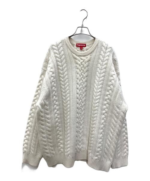 SUPREME（シュプリーム）Supreme (シュプリーム) Applique Cable Knit Sweater アイボリー サイズ:XLの古着・服飾アイテム
