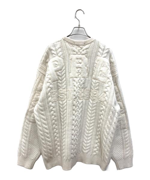 SUPREME（シュプリーム）Supreme (シュプリーム) Applique Cable Knit Sweater アイボリー サイズ:XLの古着・服飾アイテム