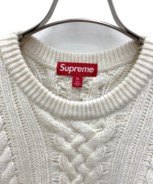 SUPREME（シュプリーム）Supreme (シュプリーム) Applique Cable Knit Sweater アイボリー サイズ:XLの古着・服飾アイテム