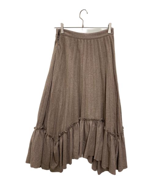CLANE（クラネ）CLANE (クラネ) フリルプリーツボリュームスカート ベージュ サイズ:2の古着・服飾アイテム