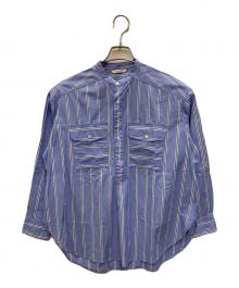 manon（マノン）の古着「ストライプアミカルシャツ」｜スカイブルー