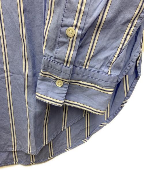 manon（マノン）MANON (マノン) ストライプアミカルシャツ スカイブルーの古着・服飾アイテム